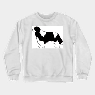 cavalier king charles spaniel black and white silhouette Crewneck Sweatshirt